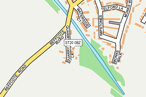 ST20 0BZ map - OS OpenMap – Local (Ordnance Survey)