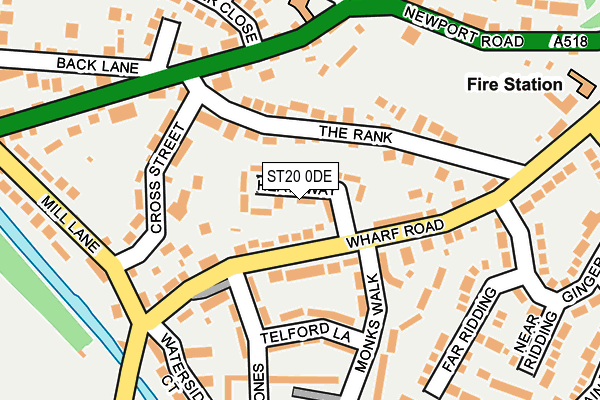 ST20 0DE map - OS OpenMap – Local (Ordnance Survey)