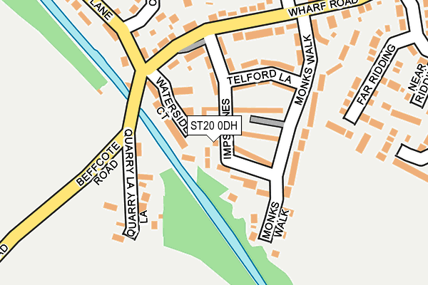 ST20 0DH map - OS OpenMap – Local (Ordnance Survey)