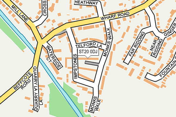 ST20 0DJ map - OS OpenMap – Local (Ordnance Survey)