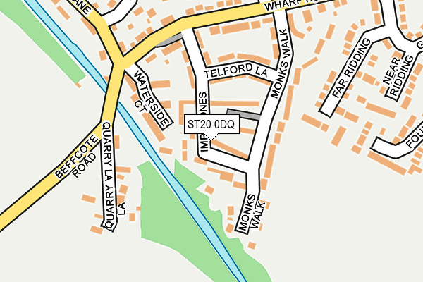 ST20 0DQ map - OS OpenMap – Local (Ordnance Survey)