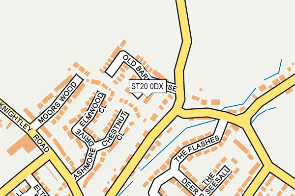 ST20 0DX map - OS OpenMap – Local (Ordnance Survey)