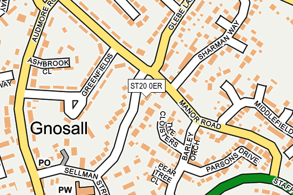 ST20 0ER map - OS OpenMap – Local (Ordnance Survey)