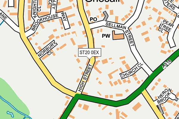 ST20 0EX map - OS OpenMap – Local (Ordnance Survey)