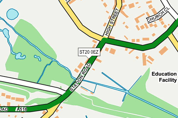 ST20 0EZ map - OS OpenMap – Local (Ordnance Survey)