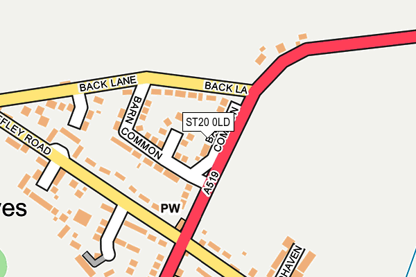 ST20 0LD map - OS OpenMap – Local (Ordnance Survey)