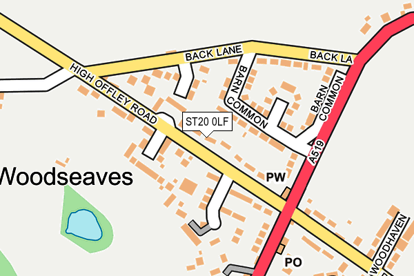 ST20 0LF map - OS OpenMap – Local (Ordnance Survey)