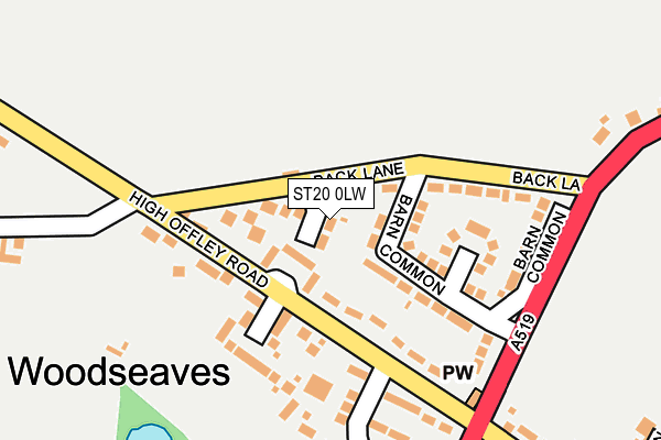 ST20 0LW map - OS OpenMap – Local (Ordnance Survey)