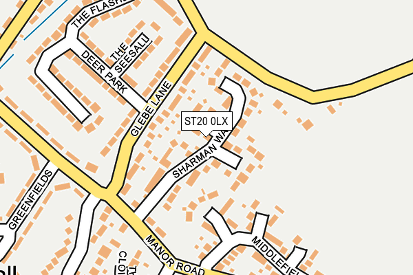ST20 0LX map - OS OpenMap – Local (Ordnance Survey)