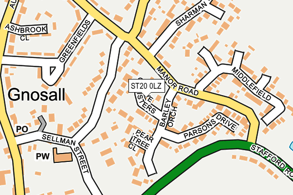 ST20 0LZ map - OS OpenMap – Local (Ordnance Survey)