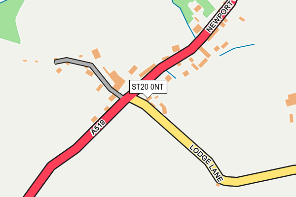 ST20 0NT map - OS OpenMap – Local (Ordnance Survey)
