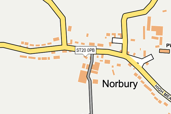 ST20 0PB map - OS OpenMap – Local (Ordnance Survey)