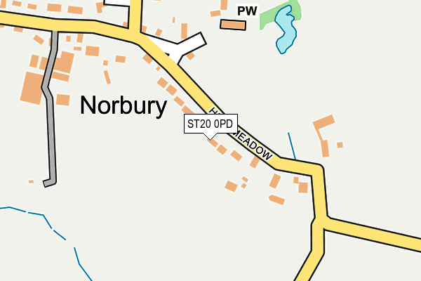 ST20 0PD map - OS OpenMap – Local (Ordnance Survey)