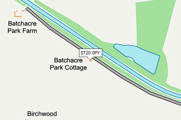ST20 0PY map - OS OpenMap – Local (Ordnance Survey)