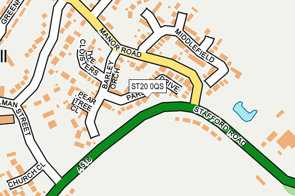 ST20 0QS map - OS OpenMap – Local (Ordnance Survey)