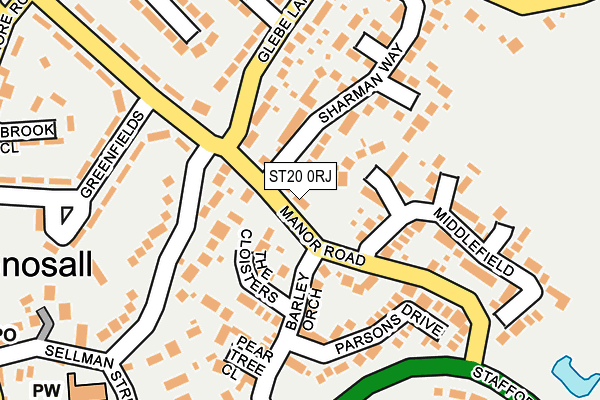 ST20 0RJ map - OS OpenMap – Local (Ordnance Survey)