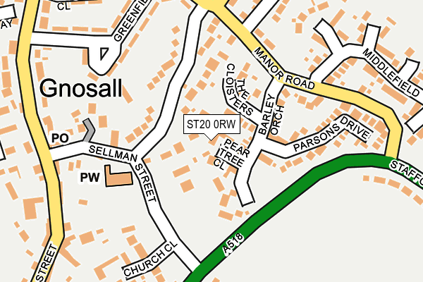 ST20 0RW map - OS OpenMap – Local (Ordnance Survey)