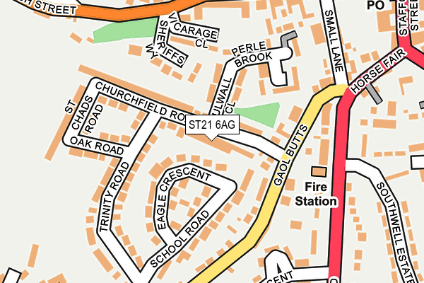 ST21 6AG map - OS OpenMap – Local (Ordnance Survey)