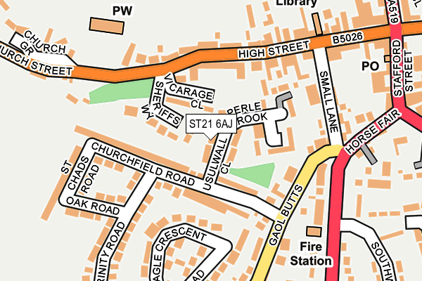 ST21 6AJ map - OS OpenMap – Local (Ordnance Survey)