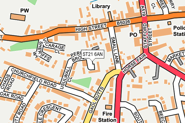 ST21 6AN map - OS OpenMap – Local (Ordnance Survey)