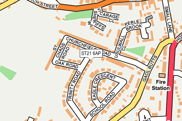 ST21 6AP map - OS OpenMap – Local (Ordnance Survey)