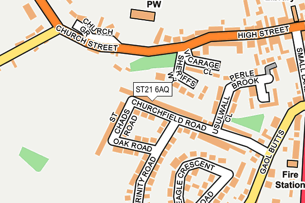 ST21 6AQ map - OS OpenMap – Local (Ordnance Survey)