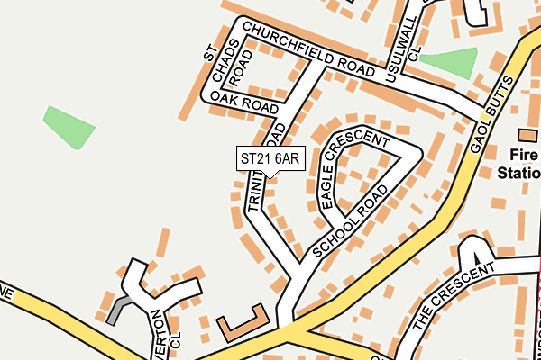 ST21 6AR map - OS OpenMap – Local (Ordnance Survey)