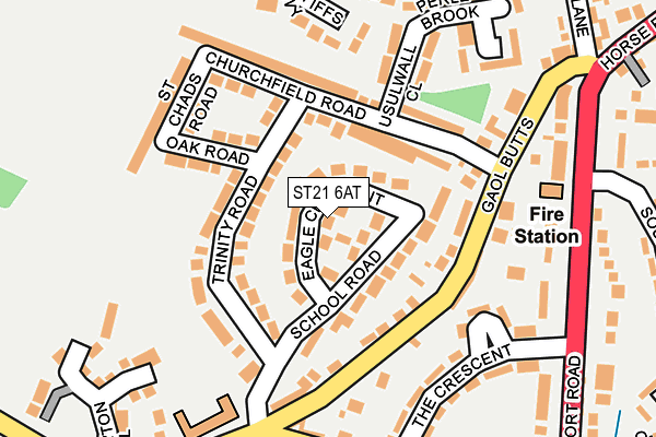 ST21 6AT map - OS OpenMap – Local (Ordnance Survey)