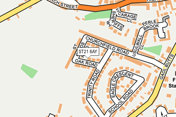 ST21 6AY map - OS OpenMap – Local (Ordnance Survey)