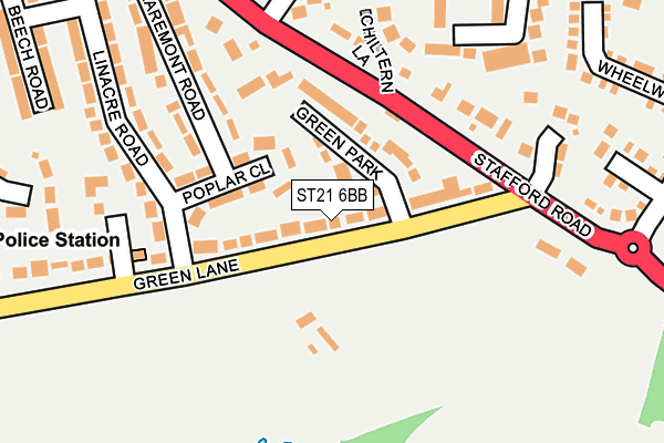 ST21 6BB map - OS OpenMap – Local (Ordnance Survey)