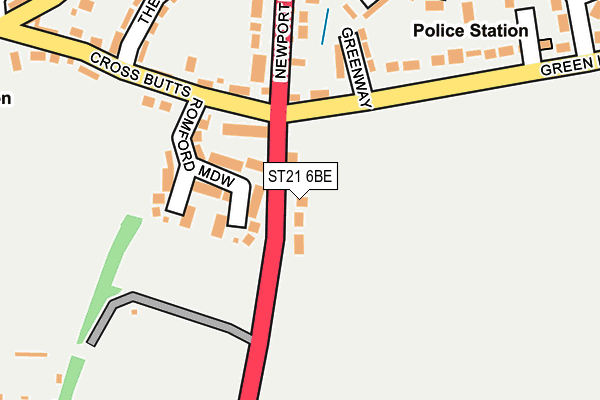 ST21 6BE map - OS OpenMap – Local (Ordnance Survey)