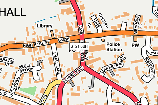 ST21 6BH map - OS OpenMap – Local (Ordnance Survey)