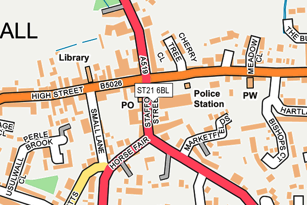 ST21 6BL map - OS OpenMap – Local (Ordnance Survey)