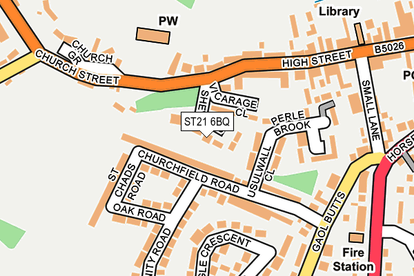 ST21 6BQ map - OS OpenMap – Local (Ordnance Survey)