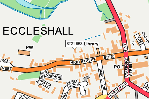 ST21 6BS map - OS OpenMap – Local (Ordnance Survey)