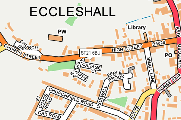 ST21 6BU map - OS OpenMap – Local (Ordnance Survey)