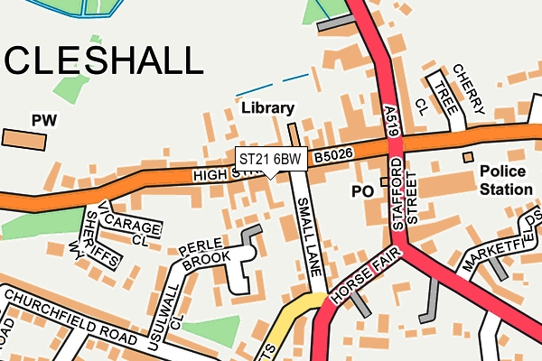 ST21 6BW map - OS OpenMap – Local (Ordnance Survey)