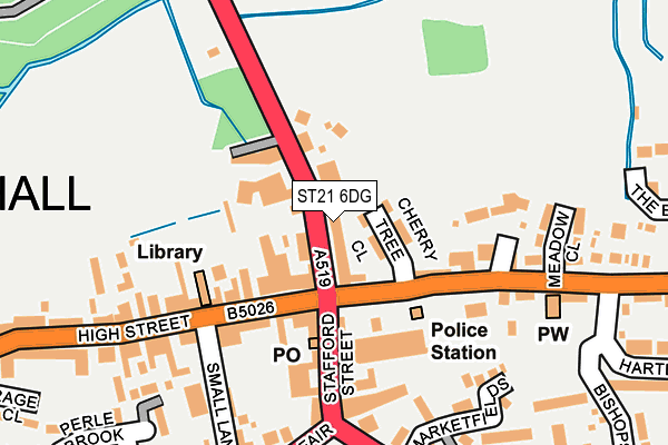 ST21 6DG map - OS OpenMap – Local (Ordnance Survey)