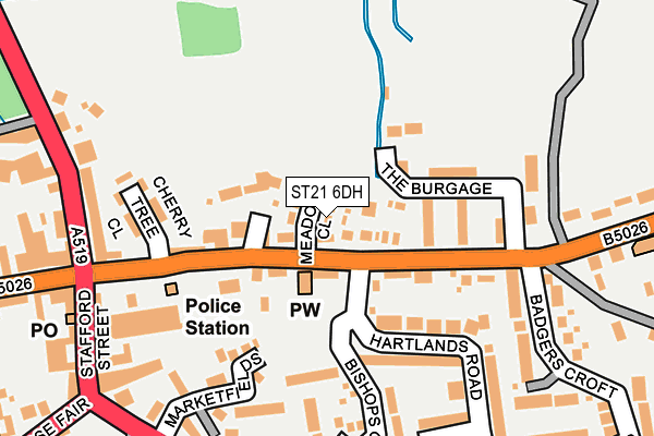 ST21 6DH map - OS OpenMap – Local (Ordnance Survey)