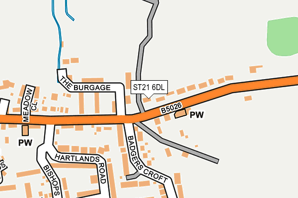 ST21 6DL map - OS OpenMap – Local (Ordnance Survey)
