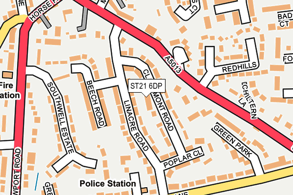 ST21 6DP map - OS OpenMap – Local (Ordnance Survey)