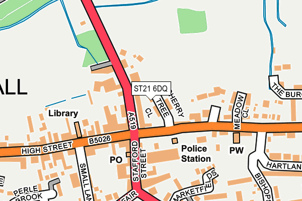 ST21 6DQ map - OS OpenMap – Local (Ordnance Survey)