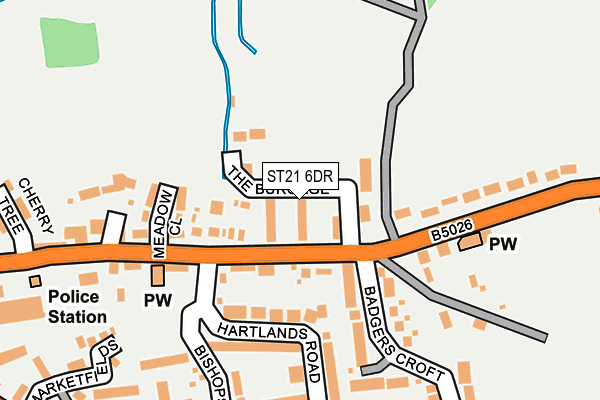 ST21 6DR map - OS OpenMap – Local (Ordnance Survey)