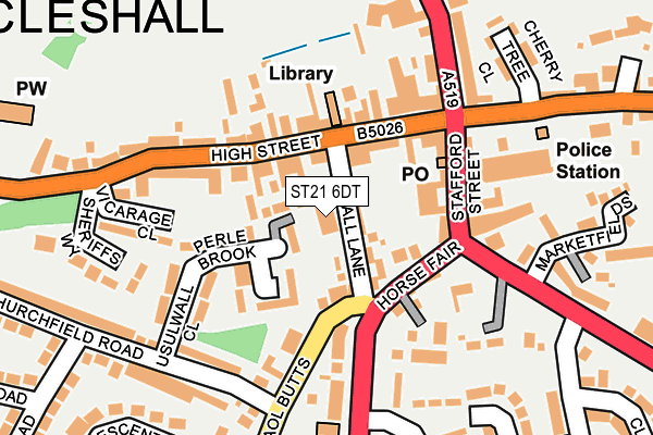 ST21 6DT map - OS OpenMap – Local (Ordnance Survey)
