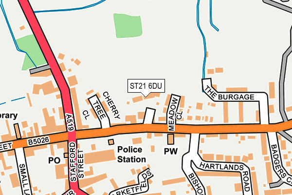 ST21 6DU map - OS OpenMap – Local (Ordnance Survey)