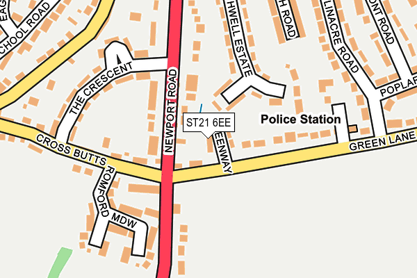 ST21 6EE map - OS OpenMap – Local (Ordnance Survey)