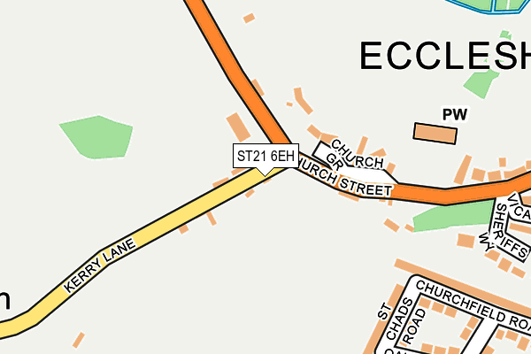 ST21 6EH map - OS OpenMap – Local (Ordnance Survey)