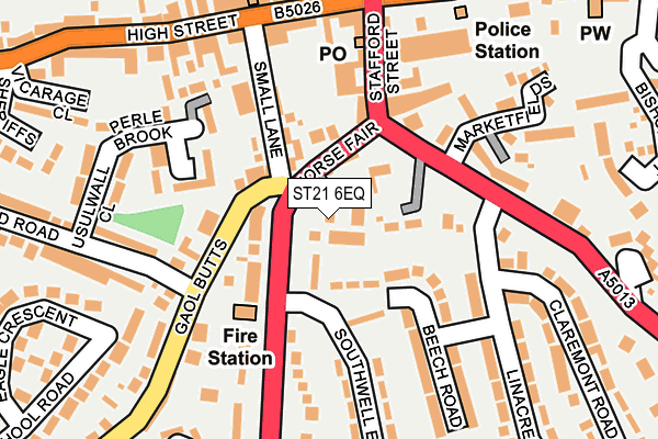 ST21 6EQ map - OS OpenMap – Local (Ordnance Survey)