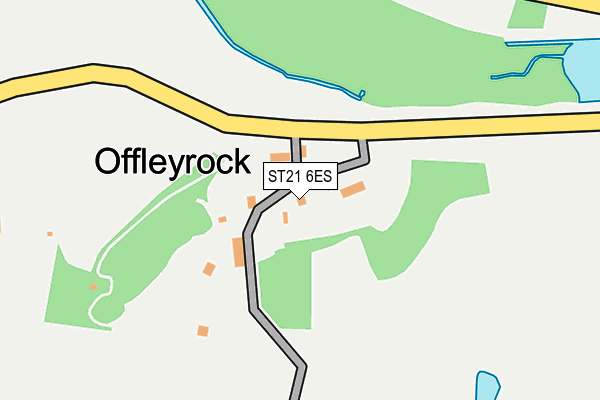 ST21 6ES map - OS OpenMap – Local (Ordnance Survey)