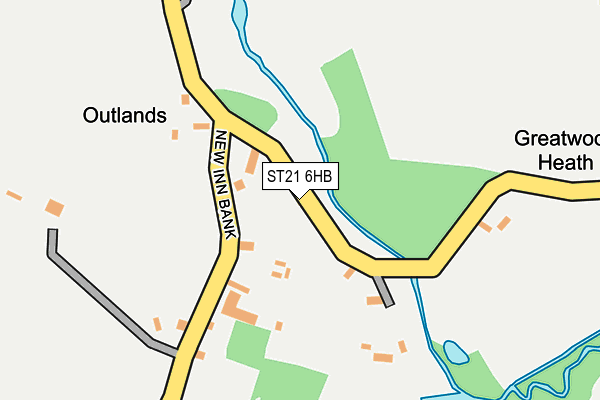 ST21 6HB map - OS OpenMap – Local (Ordnance Survey)